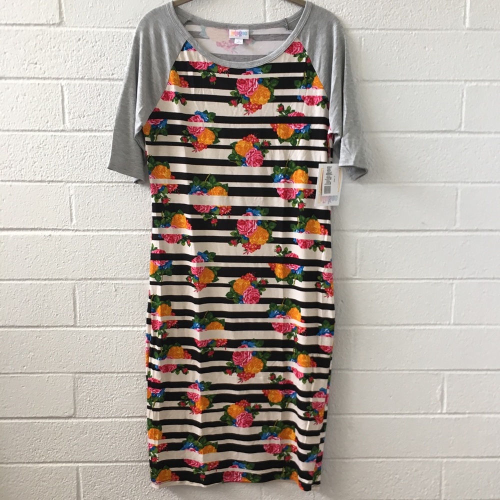 NWT Lularoe Unicorn Floral Stripe Julia
